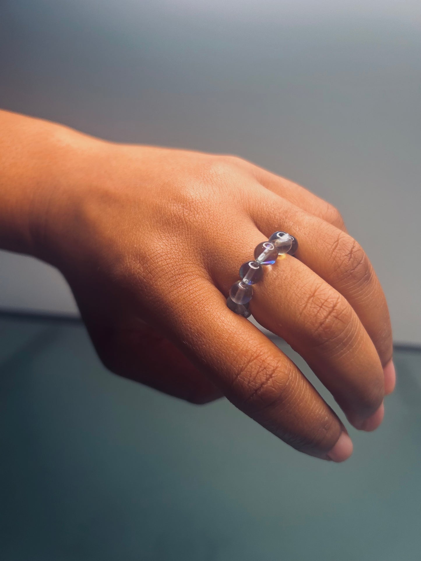 Ring Large 6mm Water Blue