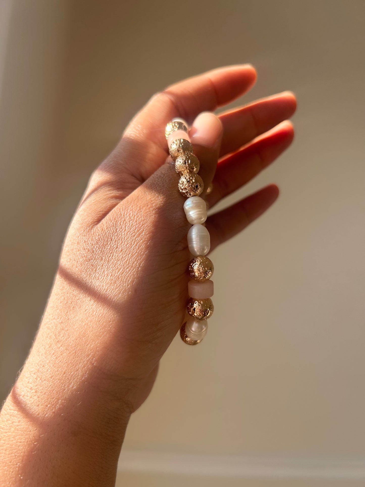 Bracelet Pink Gold Pearls