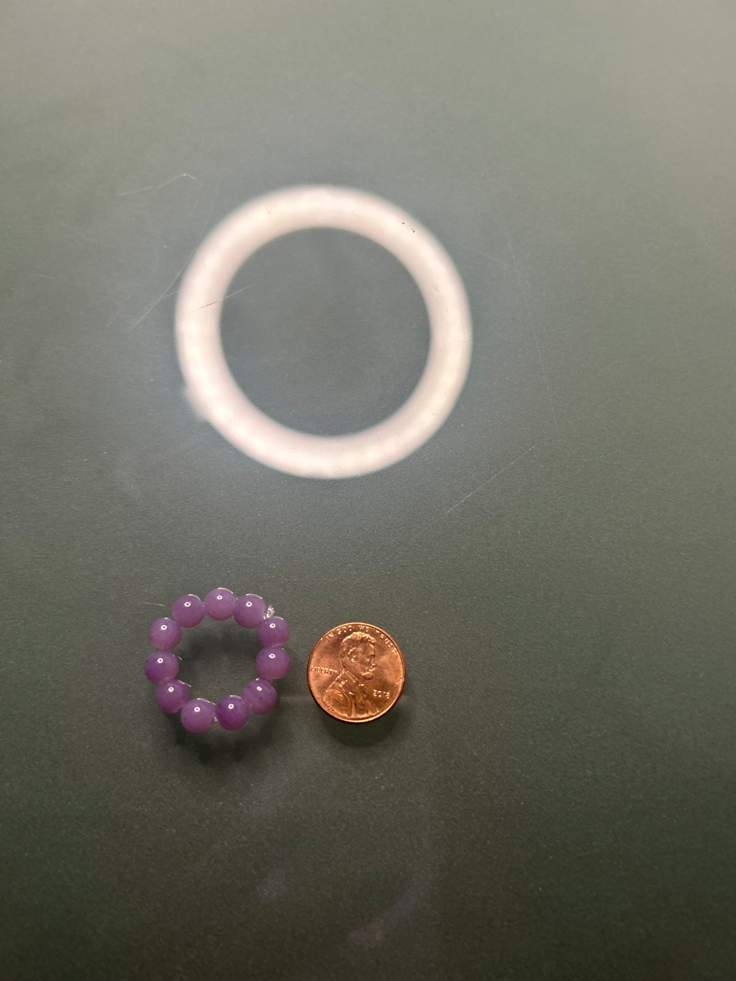 Ring Large 6mm bead purples