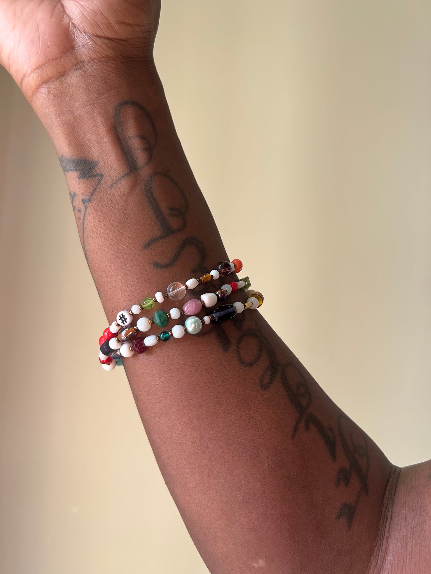 Bracelet Mixed Bead (white) Set