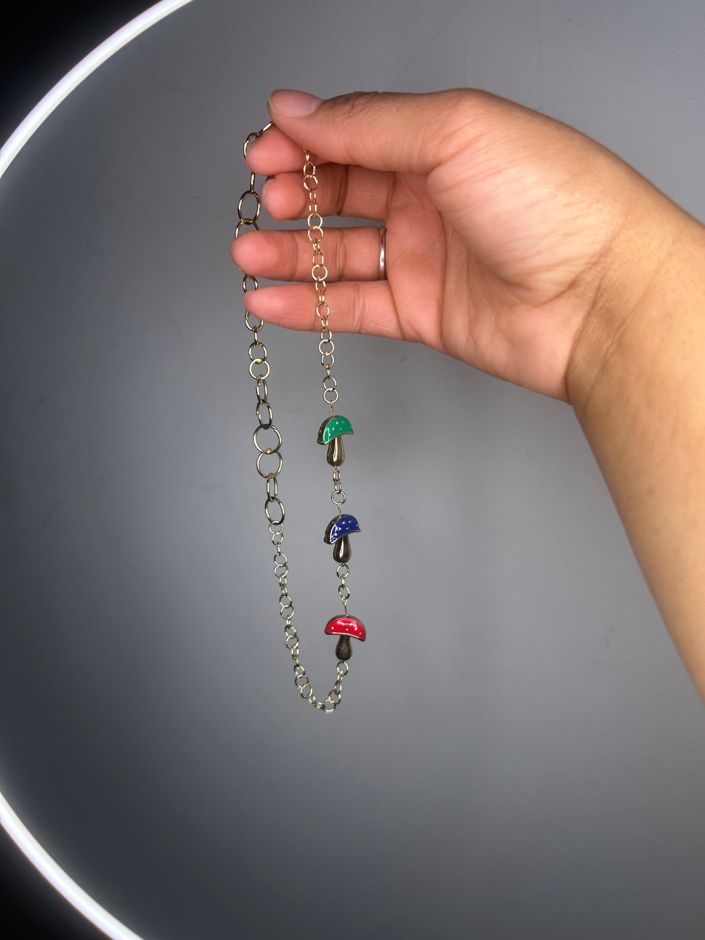 Necklace Gold Mushrooms