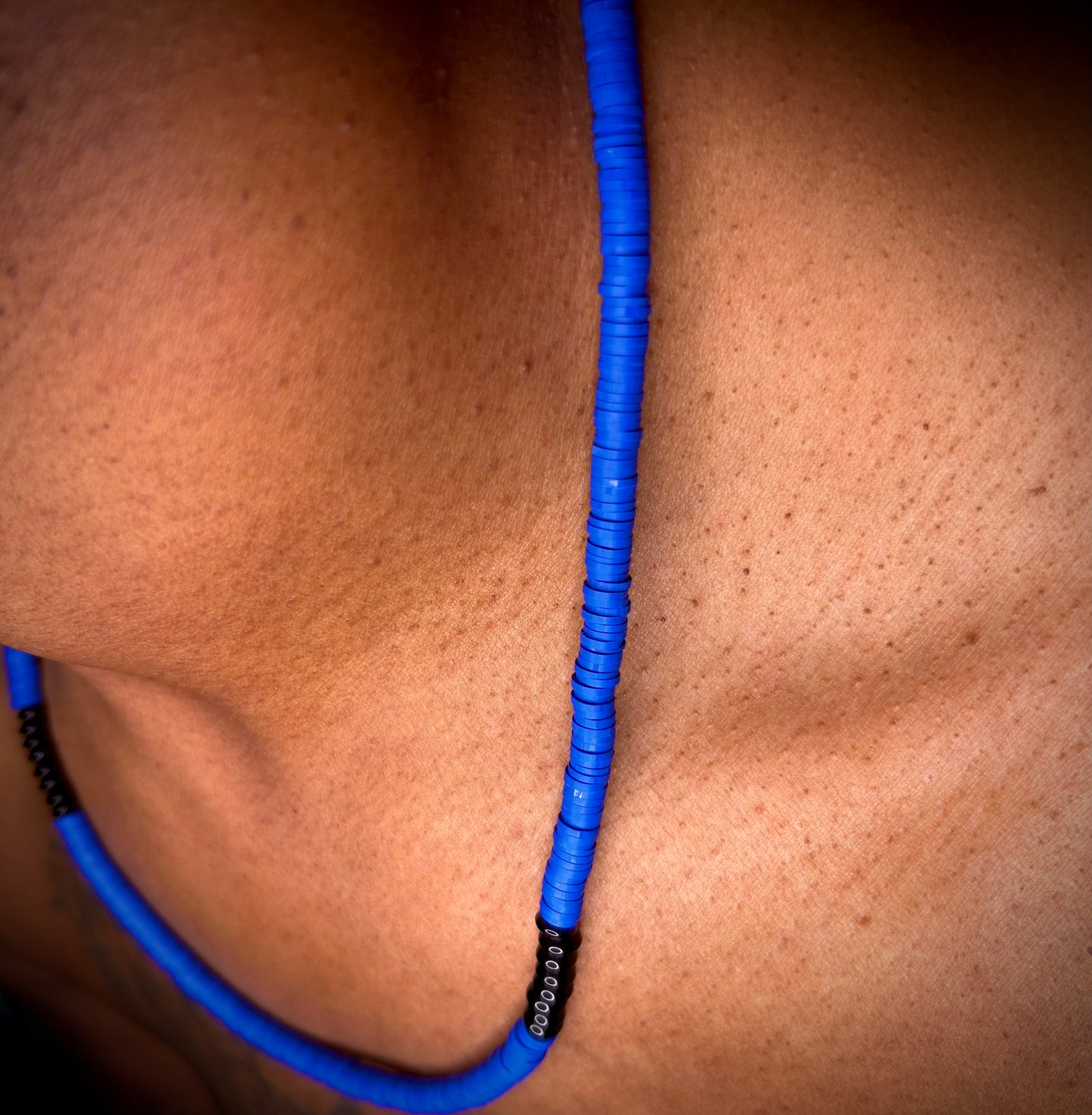 Necklace Blue Barrel Short