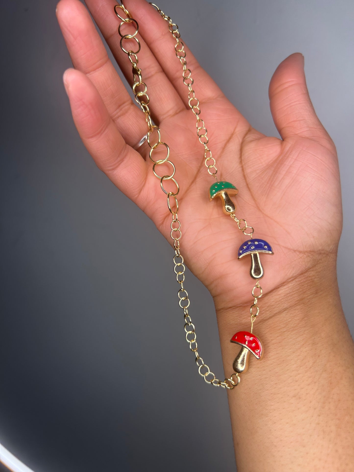 Necklace Gold Mushrooms