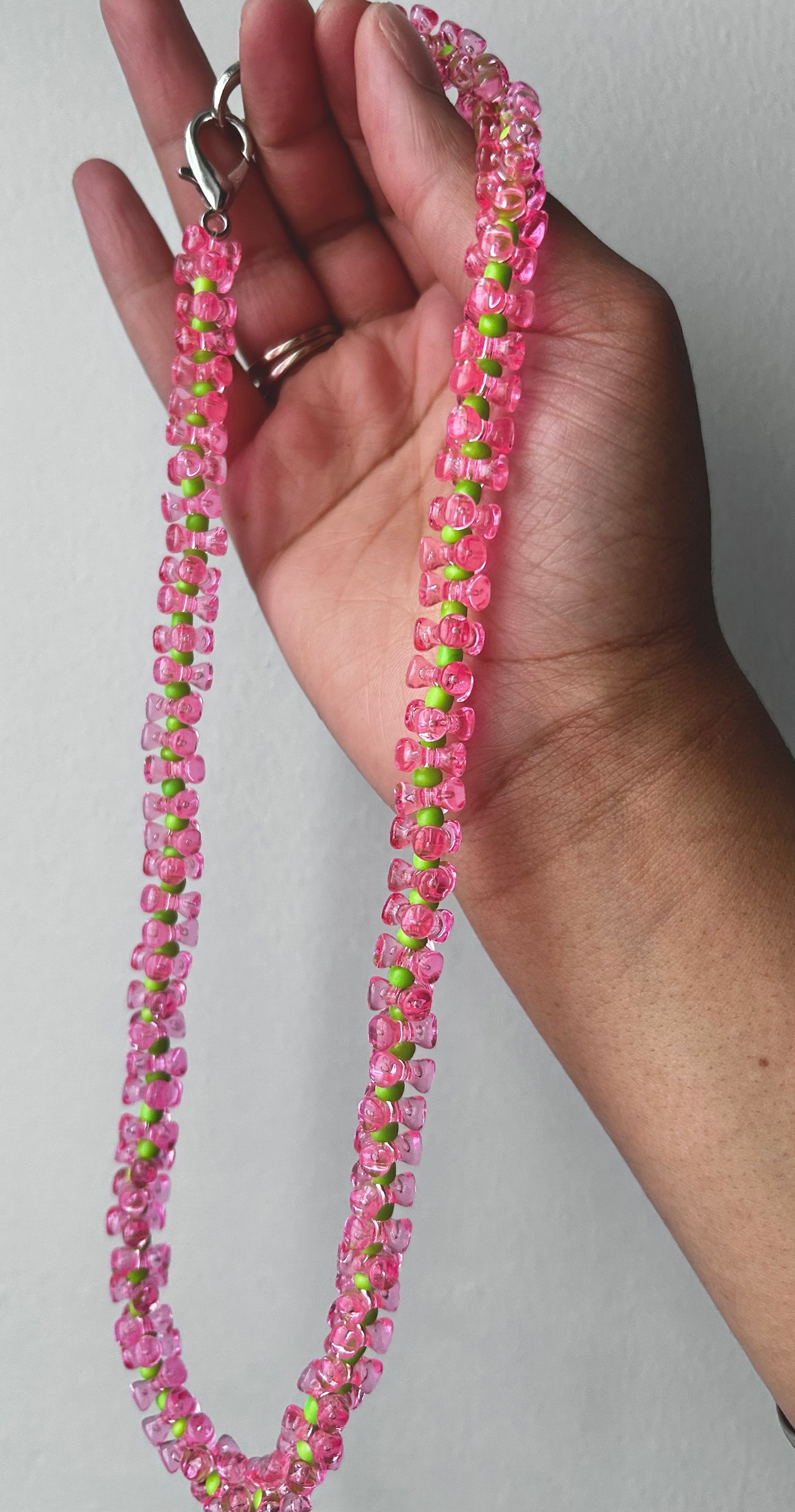 Necklace (pink and green)
