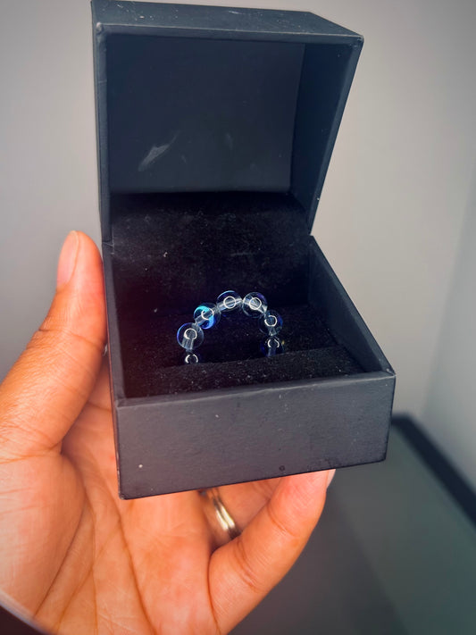 Ring Large 6mm Water Blue