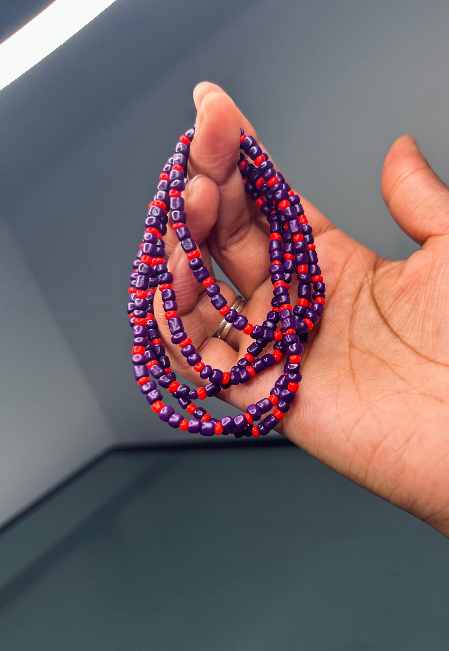 Waistbead purple ladybug