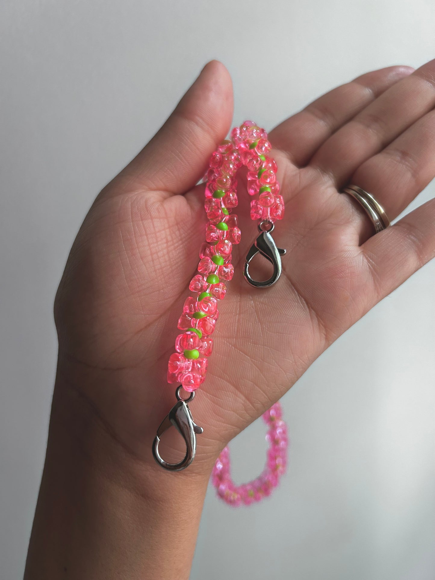 Necklace (pink and green)