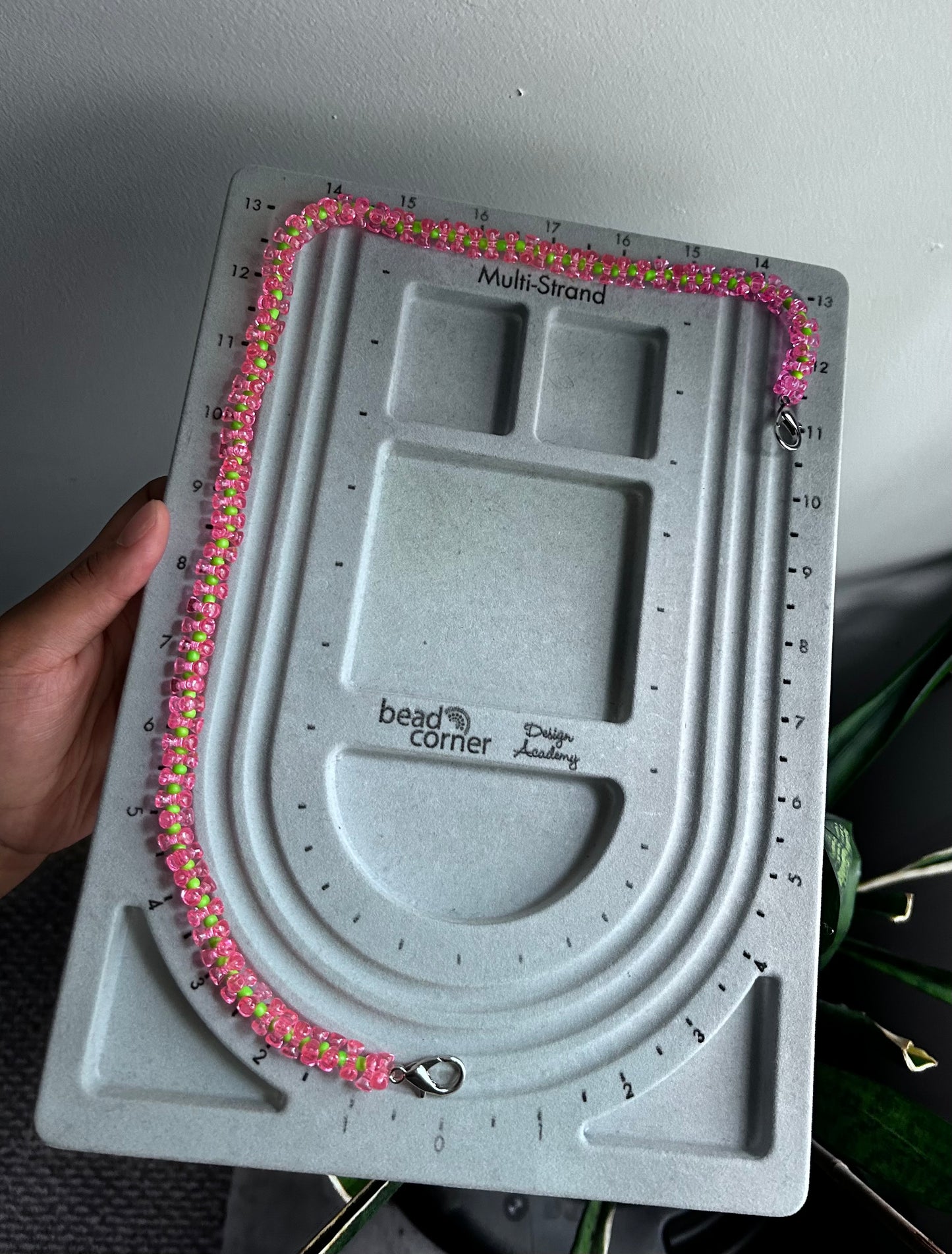 Necklace (pink and green)