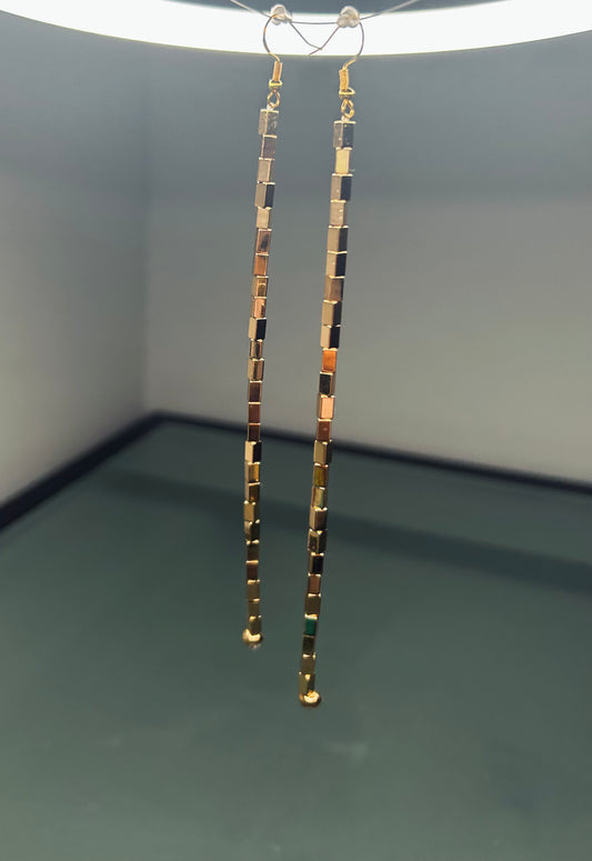 Earrings Golden Bricks
