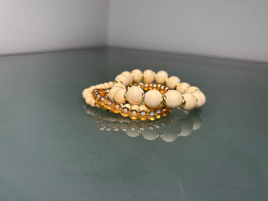 Stack Bracelet set- Gold Tree lining